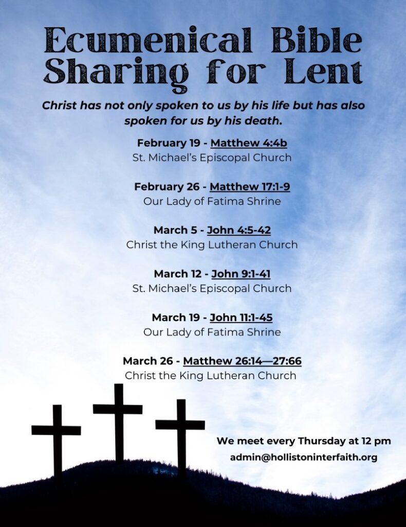 Ecumenical Bible Sharing for Lent 2026